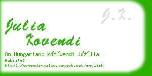 julia kovendi business card